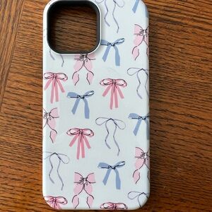 Stylish Bow Pattern Phone Case - Pink and Blue